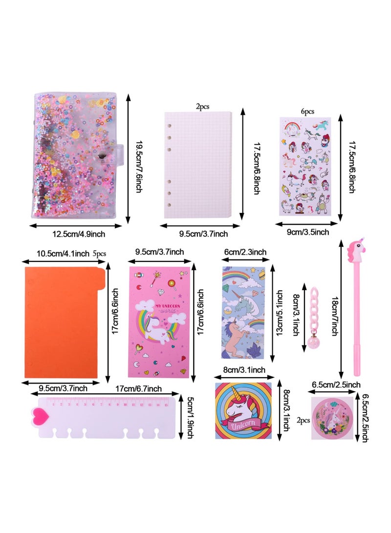 Unicorn Notebook Set, Diary for School Girls Kids Notepads Stationery Set, Unicorn Notebook, Stickers, Bookmark, Ruler and Pen, Birthday Gifts for Girls Age 4 5 6 7 8 9 10 11 Years Old - Image 4