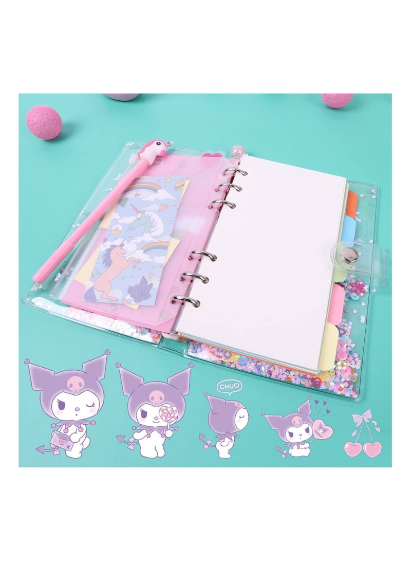 Unicorn Notebook Set, Diary for School Girls Kids Notepads Stationery Set, Unicorn Notebook, Stickers, Bookmark, Ruler and Pen, Birthday Gifts for Girls Age 4 5 6 7 8 9 10 11 Years Old - Image 3