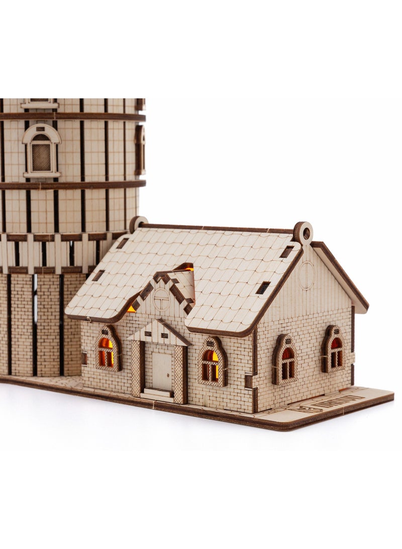 DROVO Wooden 3D Puzzle Lighthouse “Breeze” with Light & Secret Storage – DIY Mechanical Model Kit Night Lamp | Baikal-Inspired Decor for Home & Office - Image 2