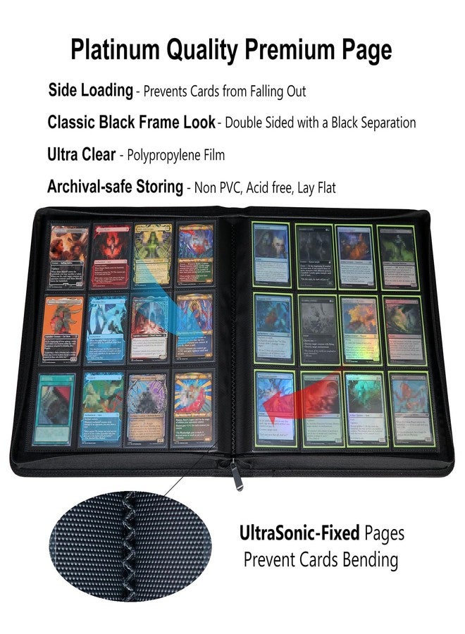 Rieton 12 Pocket 800+ Pockets Card Binder, Large Ringless Side Loading Pockets Trading Card Album Folder for TCG -Red - Image 3