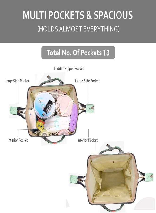 باك آند باي حقيبة حفاضات PACKNBUY للأمهات للسفر، حقيبة مستشفى للنساء الحوامل، واسعة، مزودة بجيوب معزولة للزجاجات، مقاومة للماء مع جيوب متعددة لتخزين منتجات الأطفال حديثي الولادة (أخضر) - Image 3