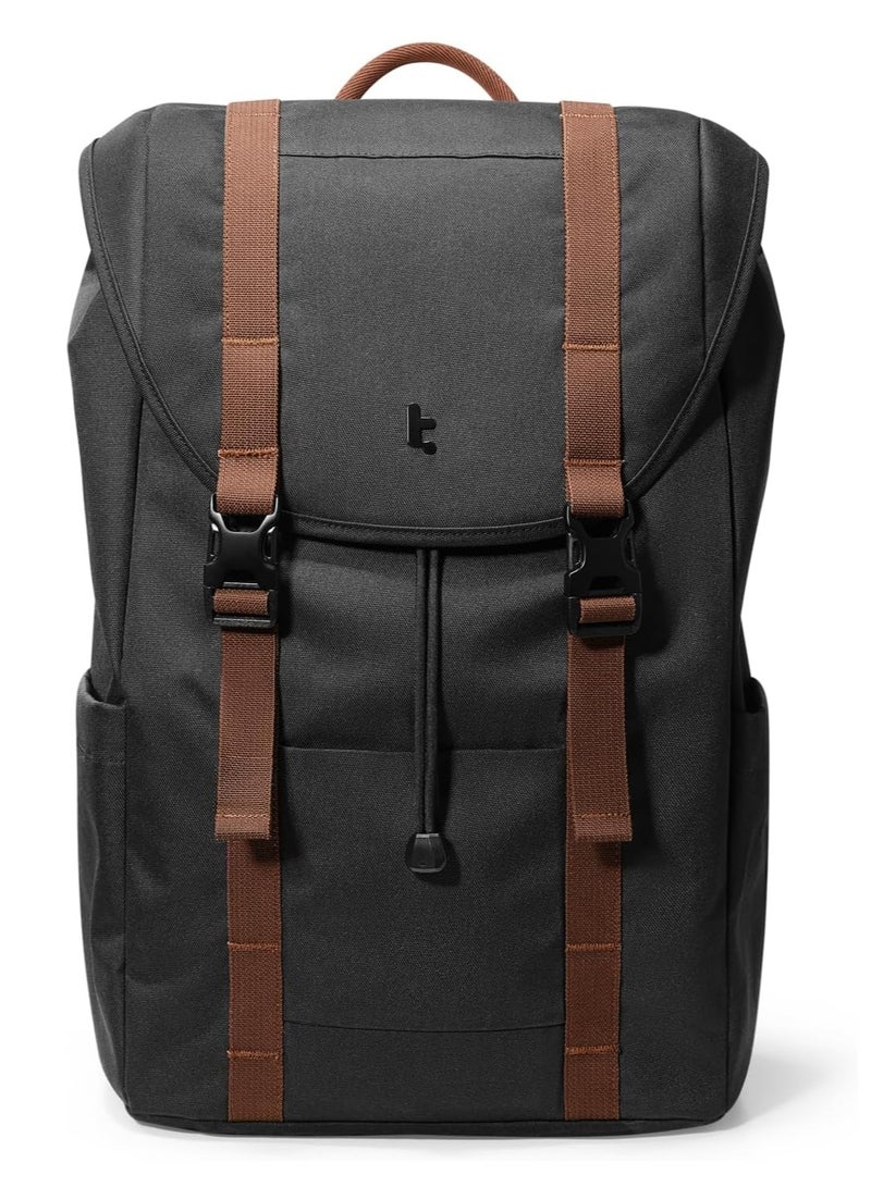 Tomtoc VintPack-TA1 Flap Laptop Backpack, Lightweight, Water-Resistant Travel Casual Daypack, Slim Durable Work-pack Rucksack for 13-16 Inch MacBook Laptop, Large Capacity, Eco-Friendly Backpack 17L - Image 1