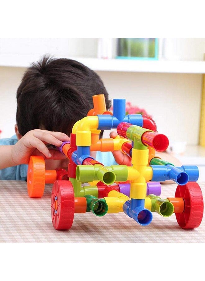 Kiti Kits KITI KITS 72pcs Tubular Pipe-Shaped Puzzle Building Blocks | Creative Educational Plastic Water Pipe Toy Set | Colorful Play and Learn Building Block Set  - Image 1