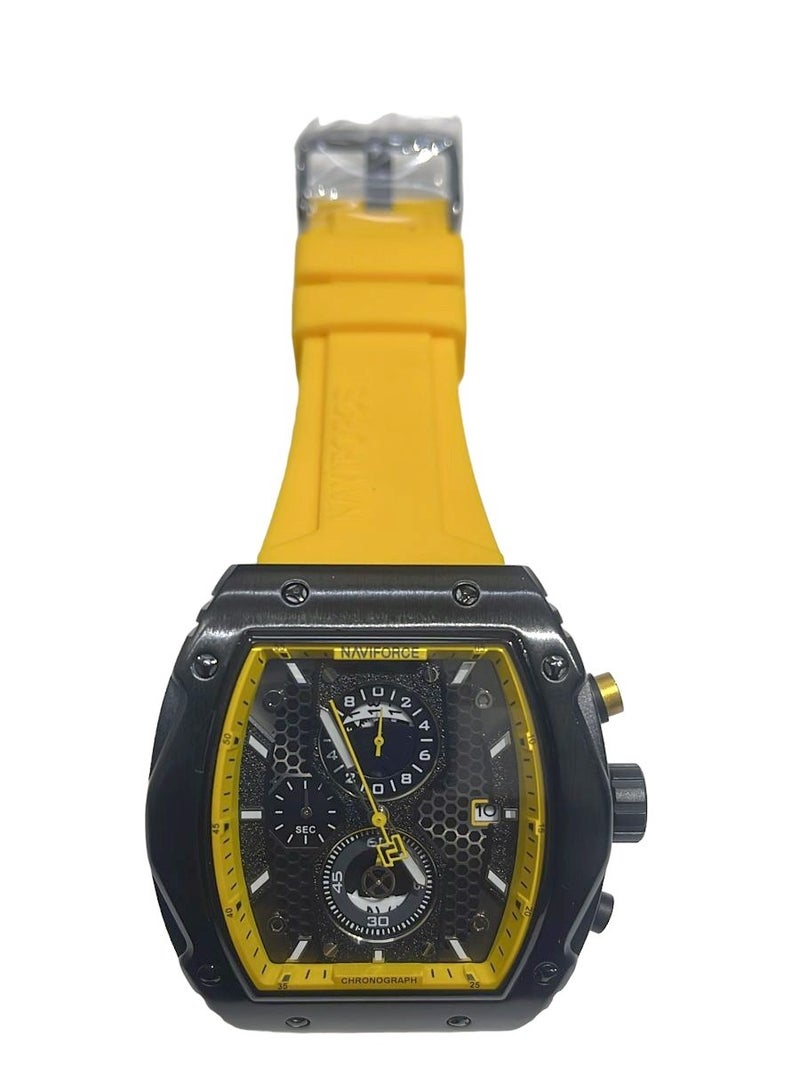 نافيفورس ساعة NAVIFORCE NF8059 الجديدة للرجال كرونوغراف رياضية فاخرة، ساعة يد بحزام سيليكون كوارتز - Image 1