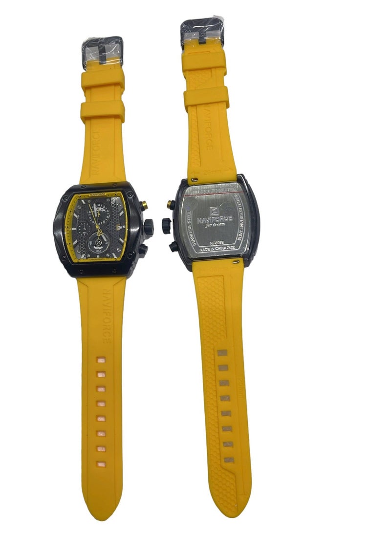نافيفورس ساعة NAVIFORCE NF8059 الجديدة للرجال كرونوغراف رياضية فاخرة، ساعة يد بحزام سيليكون كوارتز - Image 2