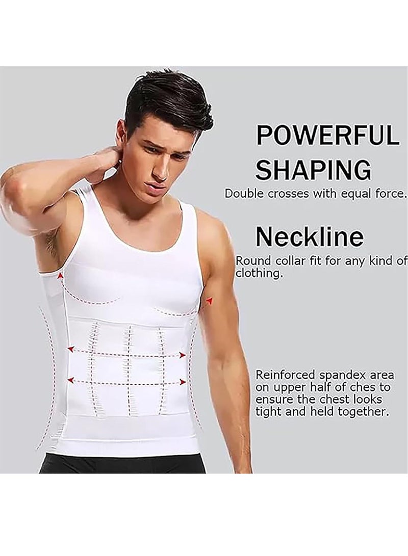 RATSAW 2 PCS Men’s Body Shaper Men's Shapewear Vest Slimming Tummy Vest Ionic Shaping Vest XL - Image 3