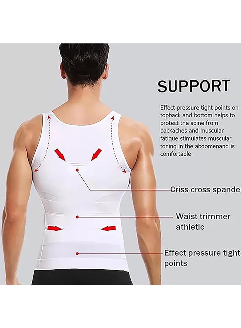 RATSAW 2 PCS Men’s Body Shaper Men's Shapewear Vest Slimming Tummy Vest Ionic Shaping Vest XL - Image 4