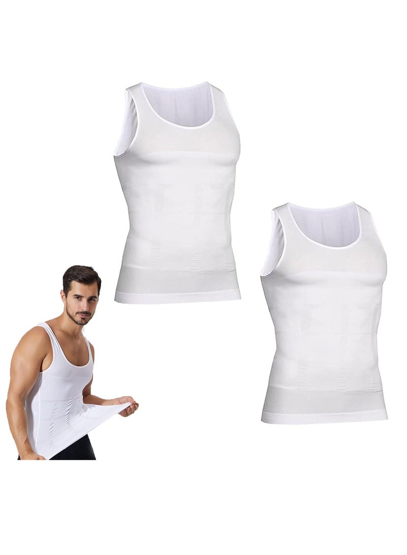 RATSAW 2 PCS Men’s Body Shaper Men's Shapewear Vest Slimming Tummy Vest Ionic Shaping Vest XL - Image 1