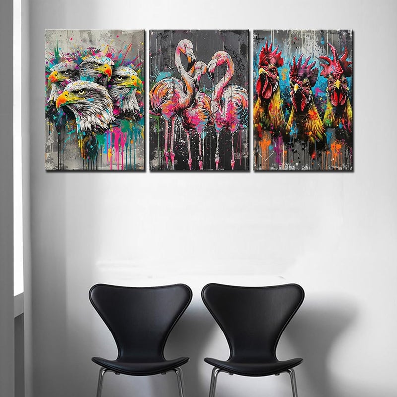Tucocoo Graffiti Street Art Banksy Canvas Wall for Living Room Decor 3 Pieces - Image 3