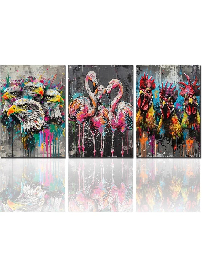 Tucocoo Graffiti Street Art Banksy Canvas Wall for Living Room Decor 3 Pieces - Image 1