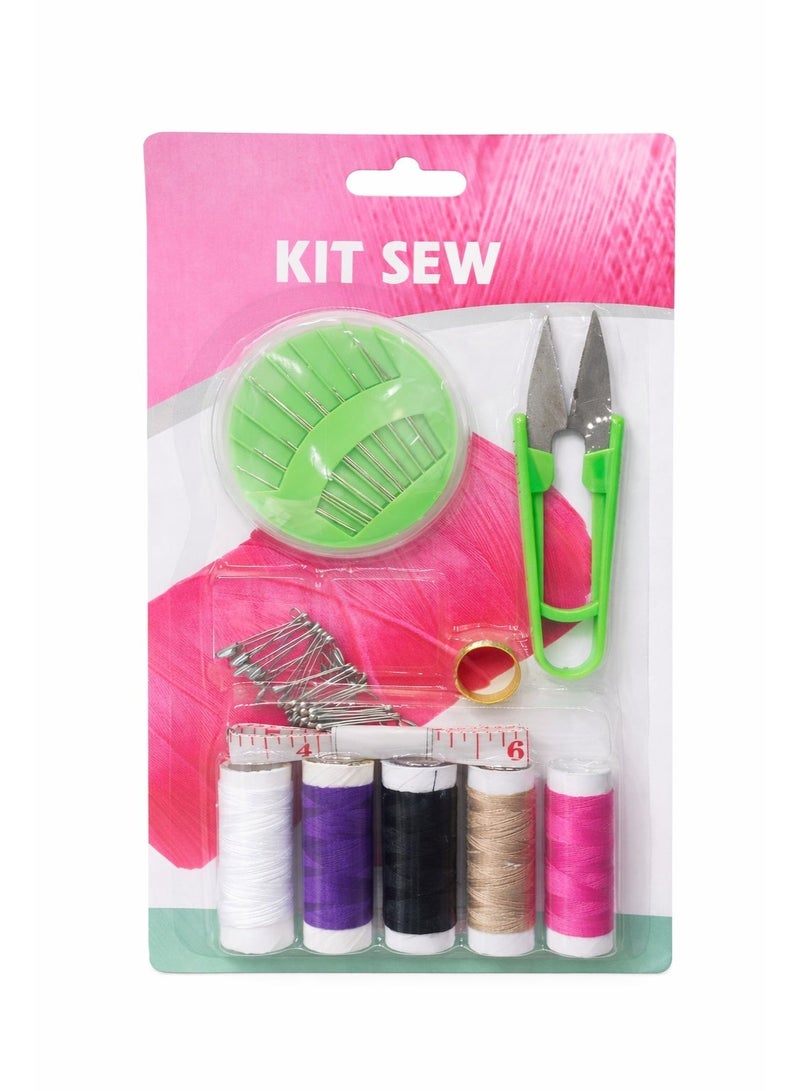Trendiva Portable Sewing Kit with Threads, Needles, Safety Pins, Measuring Tape and Thread Cutter – Basic Sewing Accessories Set for Home, Travel & Emergency Repairs - Image 2