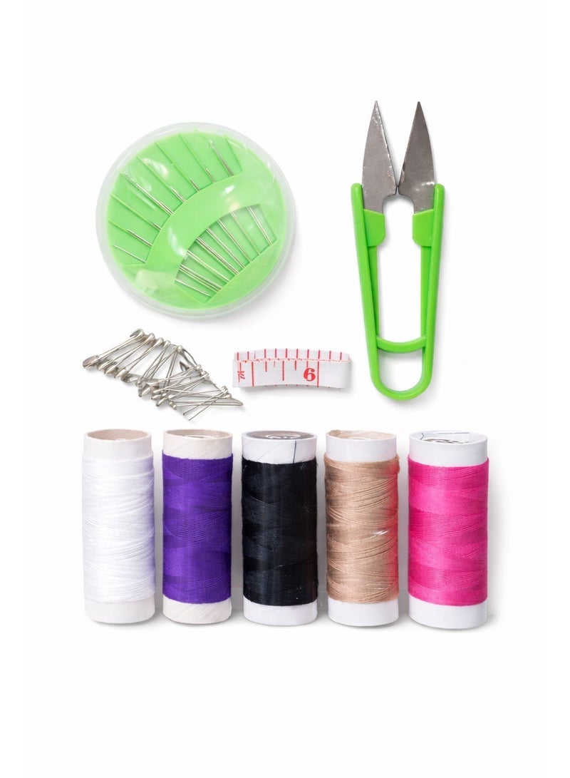 Trendiva Portable Sewing Kit with Threads, Needles, Safety Pins, Measuring Tape and Thread Cutter – Basic Sewing Accessories Set for Home, Travel & Emergency Repairs - Image 1
