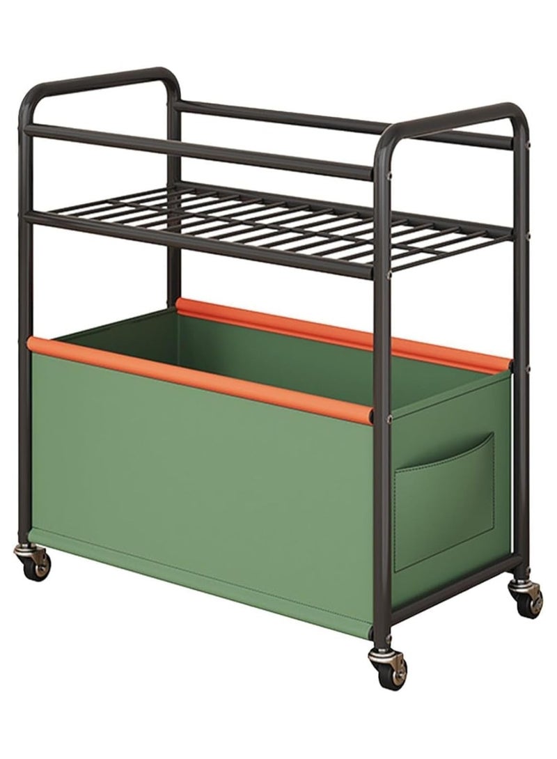 BLOOMING TIME 2-Tier Toy Chest on Wheels – Mobile Storage Bin for Toys, Books, and Nursery Essentials - Image 1