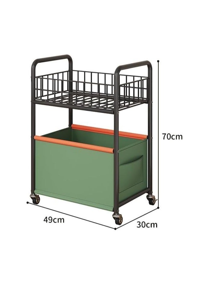 BLOOMING TIME 2-Tier Toy Chest on Wheels – Mobile Storage Bin for Toys, Books, and Nursery Essentials - Image 2