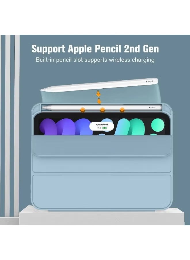 ZOOMEE for iPad Mini 7 Case A17 Pro 2024/iPad Mini 6 Case 2021 8.3 Inch with Pencil Holder, iPad Mini 7th/6th Generation Case with Soft TPU Back and Auto Sleep/Wake, Light Blue - Image 2