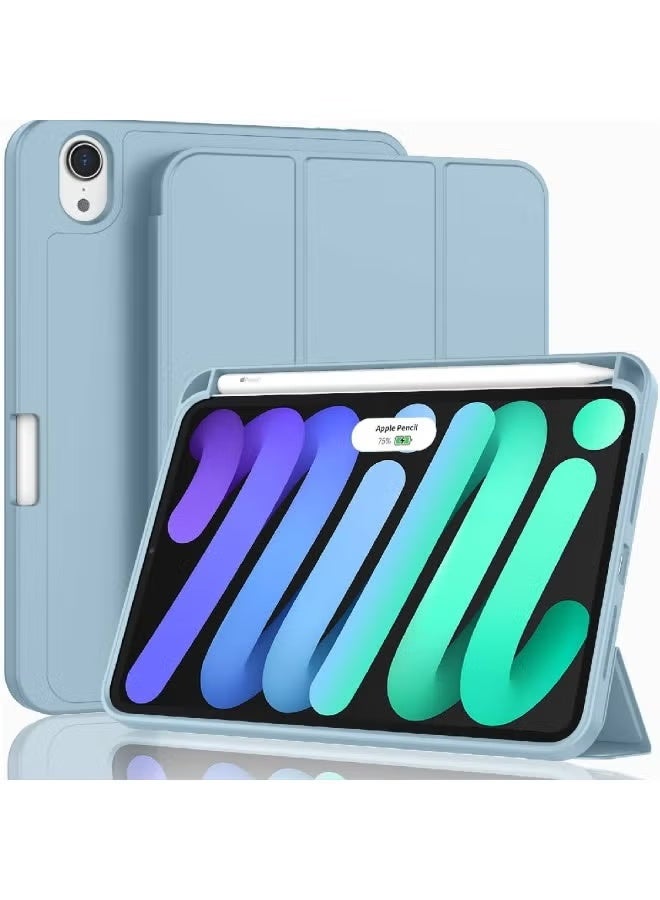 ZOOMEE for iPad Mini 7 Case A17 Pro 2024/iPad Mini 6 Case 2021 8.3 Inch with Pencil Holder, iPad Mini 7th/6th Generation Case with Soft TPU Back and Auto Sleep/Wake, Light Blue - Image 1