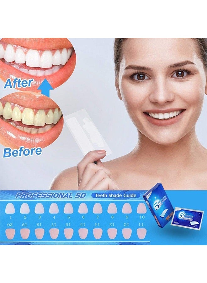 SMILEKIT 5D White Teeth Whitening Strips, Oral Hygiene Care Strip for false Teeth Dental Bleaching System Gel （7 Sets） - Image 2