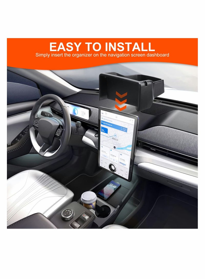 SYOSI For Ford Mustang Mach-E 2021 2022, Center Console Dash Storage Tray Organizer with Cellphone Holder Inserts Dashboard Storage Box Accessories - Image 3