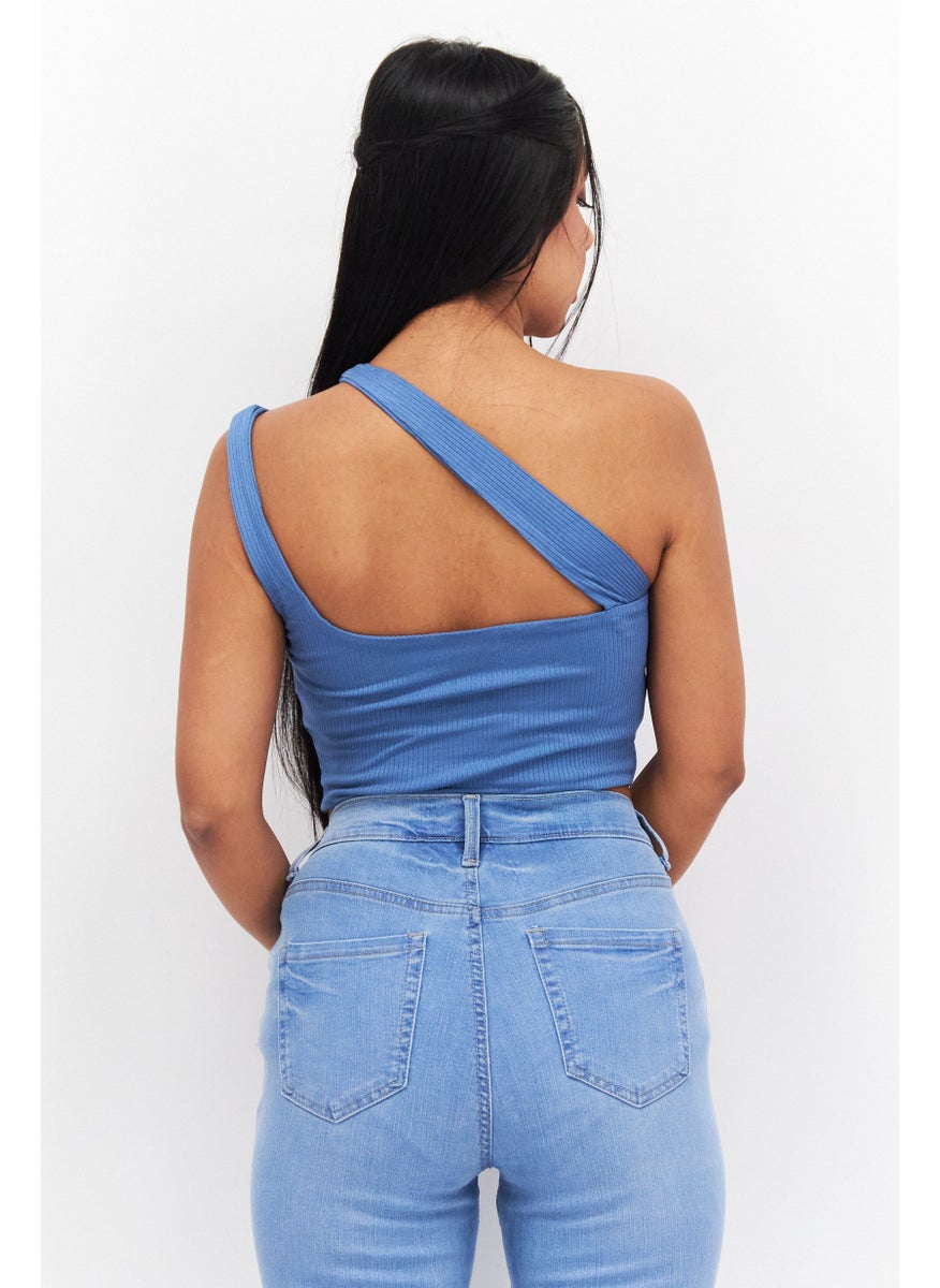 Women Asymmetrical Neck Sleeveless Plain Tank Top, Blue - pzsku/Z8E1E7602830673C2AC3DZ/45/_/1740319917/8af62143-d5ae-44ae-8472-d8b3c118dc66