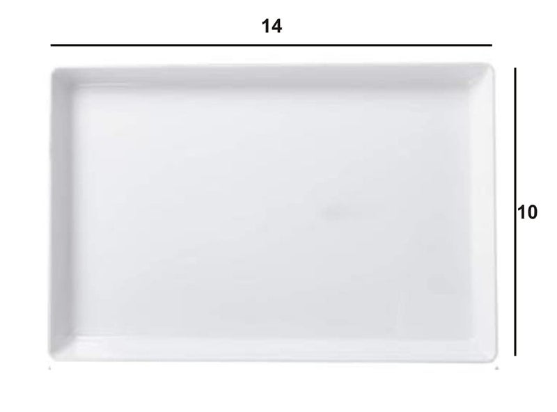 Ochtend Bakingequipments Serving Tray Platter Rectangular Shape Plastic Trays For Drink Breakfast Tea Dinner Coffee Salad Food For Dinning Table Home Kitchen. (White) - Image 2