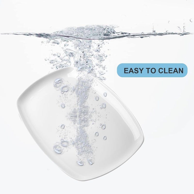 fMBB 3pcs Ceramic White Serving Platters Large Rectangular Plate Irregular Rectangular Trays  Party Wedding Entertaining Microwave and Dishwasher Safe  14 Inch - Image 2