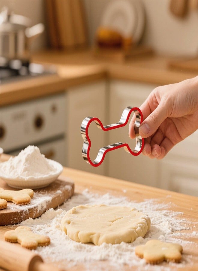 VTUGP Dog Bone Shapes Cookie Cutters 3 Pieces, Dog Treats Cutters 2.52" 3.35'' 3.82", Stainless Steel Biscuit Mold with Soft PVC Cover Coated - Image 3
