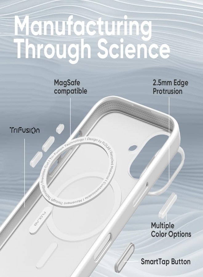 FLOLAB Surtect Tri-Fusion Magnetic for iPhone 17 Case Protective Slim Design Magsafe Compatible Military Grade - White Clear Matte Translucent - Image 3