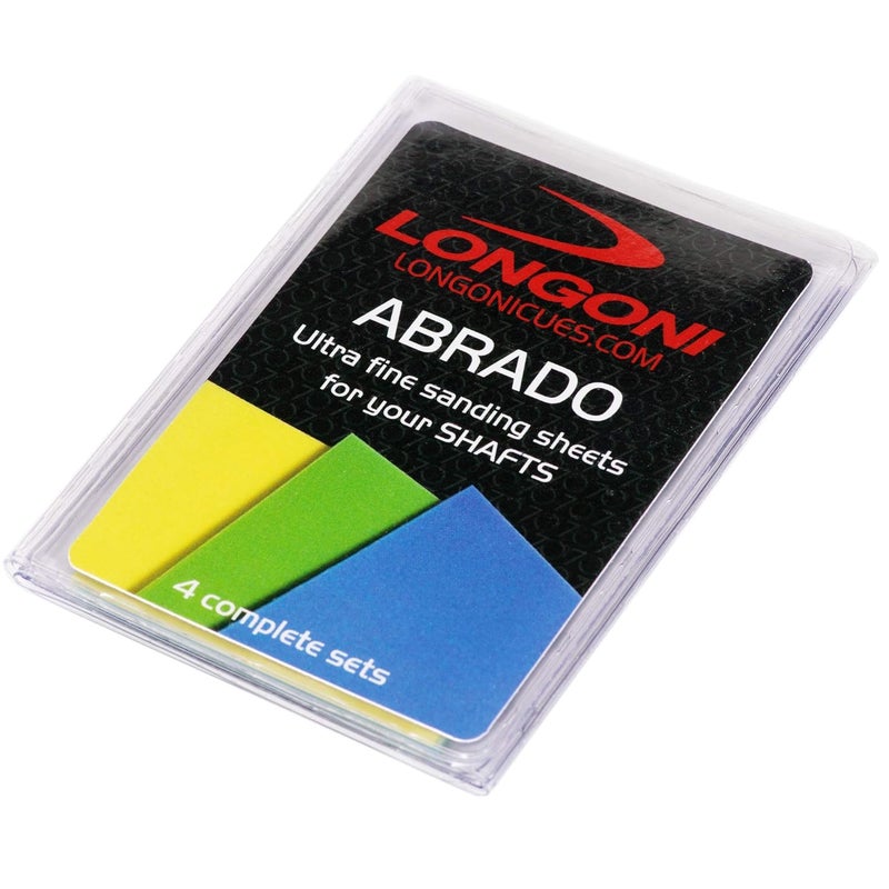 Longoni Abrado Ultra Fine Sanding Sheets for Smoothing Burnishing Billiard Pool Cue Shafts 3 Sanding Grades 4 Complete Sets - Image 2