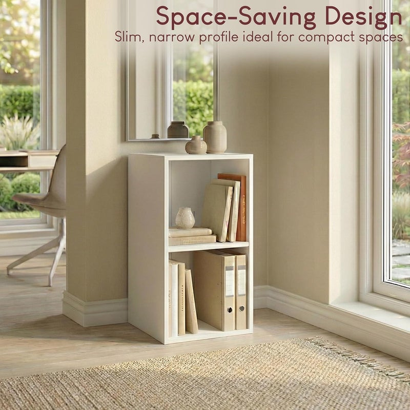 Vida Designs Oxford 2 Tier Cube Bookcase, White - Image 4