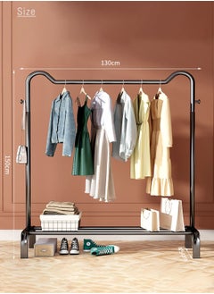 Merry Moments Modern Clothes Rack Garment Rack Clothing Rack Clothes Hangers Freestanding for Home Hotel Retail Metal Multi-shelf Black Colour H150xL130xW45 cm  - Image 2