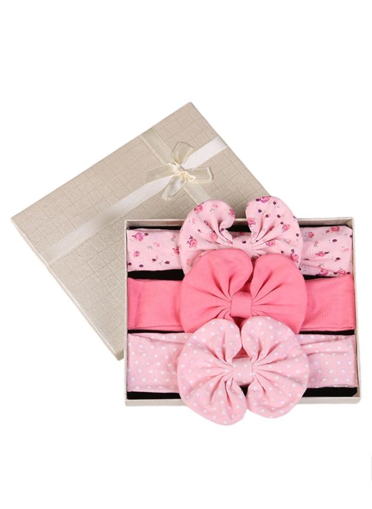 Bambimici Olivia Box Of 3 Heandband Ribbon All Pink - Image 1