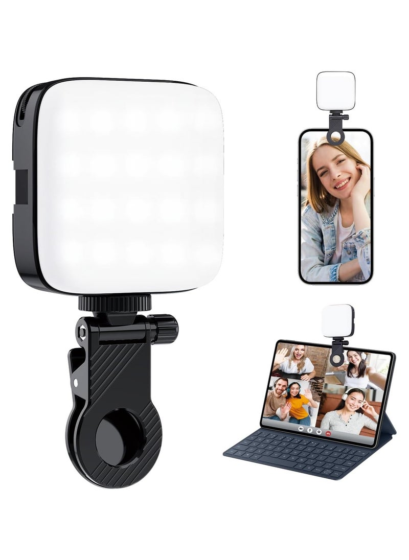 Generic - ETENTOUS Selfie Light with Clip, 80 LED Video Light, Dimmable 3000K-9900K Mobile Phone Light, Built-in Rechargeable Batteries CRI 95+, 3 Light Modes, Portable Camera Light with Cold Shoe Mount - Image 1