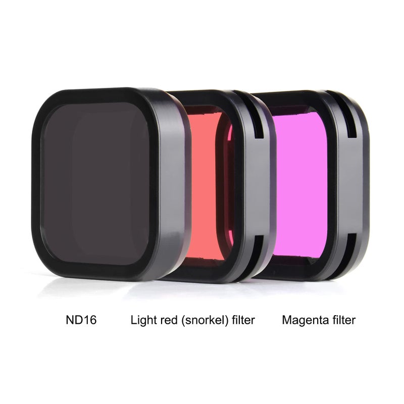 SOONSUN 3-Pack Lens Filter for GoPro Hero 12 11 10 9 Black, (ND16, Light Red, Magenta) Neutral Density Color Correction Diving Filter Lens Protector for Go Pro Hero 9/10/11/12 Accessories - Image 2