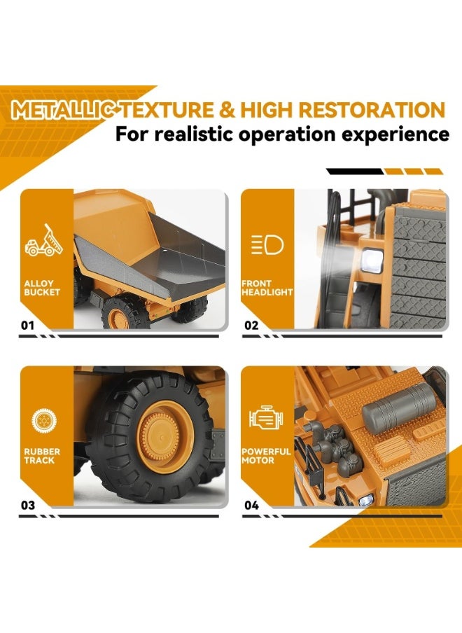 XiuWoo Remote Control Dump Truck, RC Construction Vehicle for Kids with Light Sound Rechargeable Battery, Electric Transport Garbage Truck Toy for Toddlers Boys Girls  - Image 4