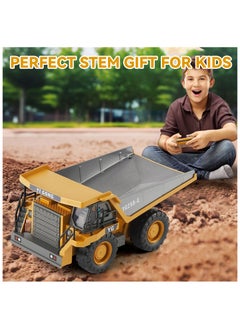 XiuWoo Remote Control Dump Truck, RC Construction Vehicle for Kids with Light Sound Rechargeable Battery, Electric Transport Garbage Truck Toy for Toddlers Boys Girls  - Image 2