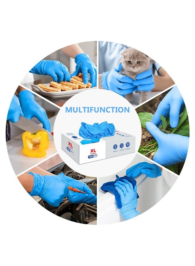 squish Disposable Gloves, 100Pcs Blue Vinyl Blend Exam Gloves Non Sterile, Powder Free, Latex Free - Cleaning Supplies, Kitchen and Food Safe(Pack of 100) (Blue X-Large) - Image 5