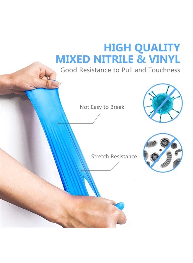 squish Disposable Gloves, 100Pcs Blue Vinyl Blend Exam Gloves Non Sterile, Powder Free, Latex Free - Cleaning Supplies, Kitchen and Food Safe(Pack of 100) (Blue X-Large) - Image 3