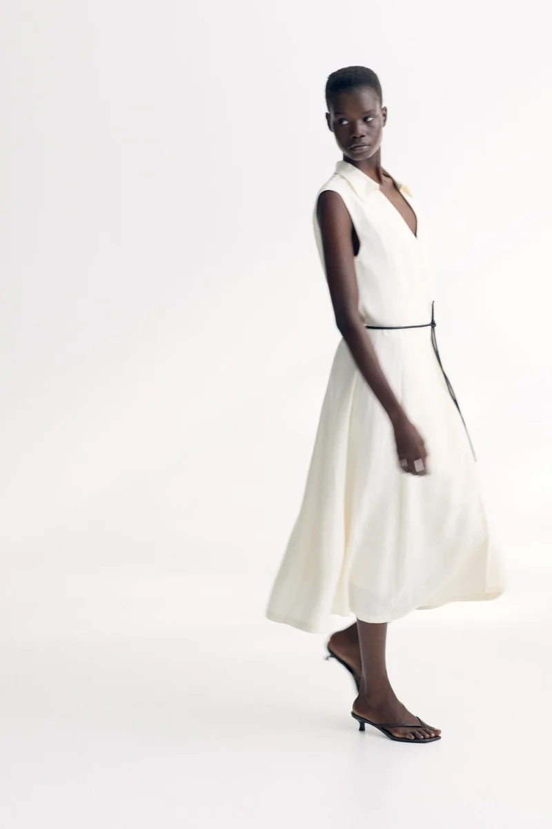 اتش اند ام Tie-belt wrap dress