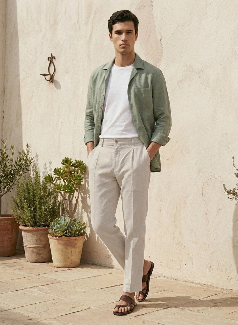 Dennis Lingo Stone Cotton Solid Full Chinos Slim Trouser For Men - Image 2