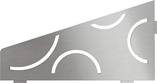 Schluter Schluter Quadrilateral Corner Shelf for Tiled Walls  Curve Design Stainless Steel Material Brushed Stainless Steel Finish 332 Thick Anchoring Tabs  SES3D6EB 