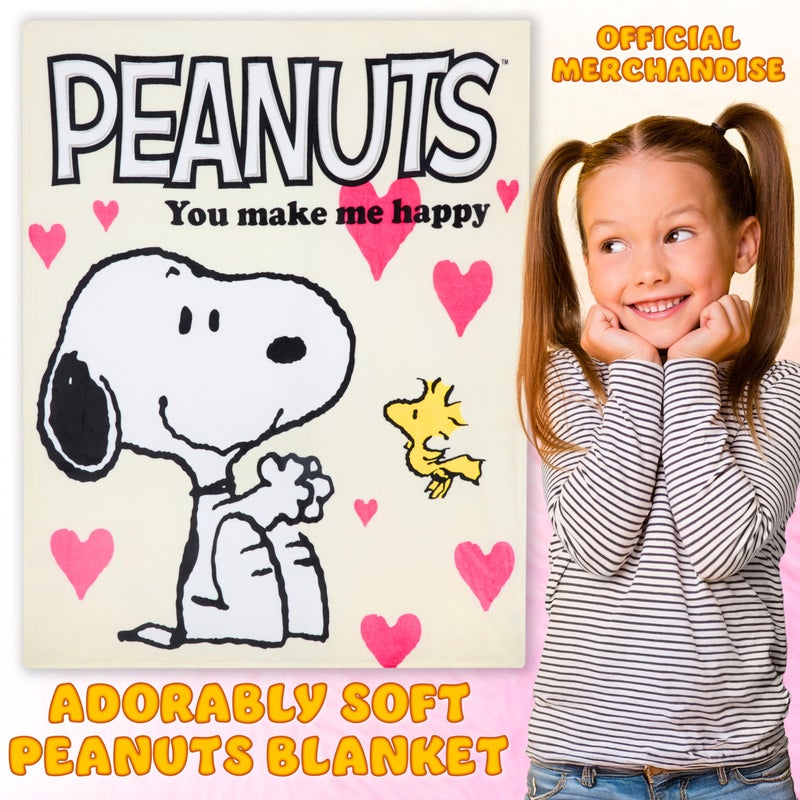 Peanuts Snoopy Blanket Throw for Couch Soft Cozy Cute Fleece Blankets Fluffy Comforter for Travel Bedroom Accessories Cozy Gifts 59 x 51 Inches - Image 2