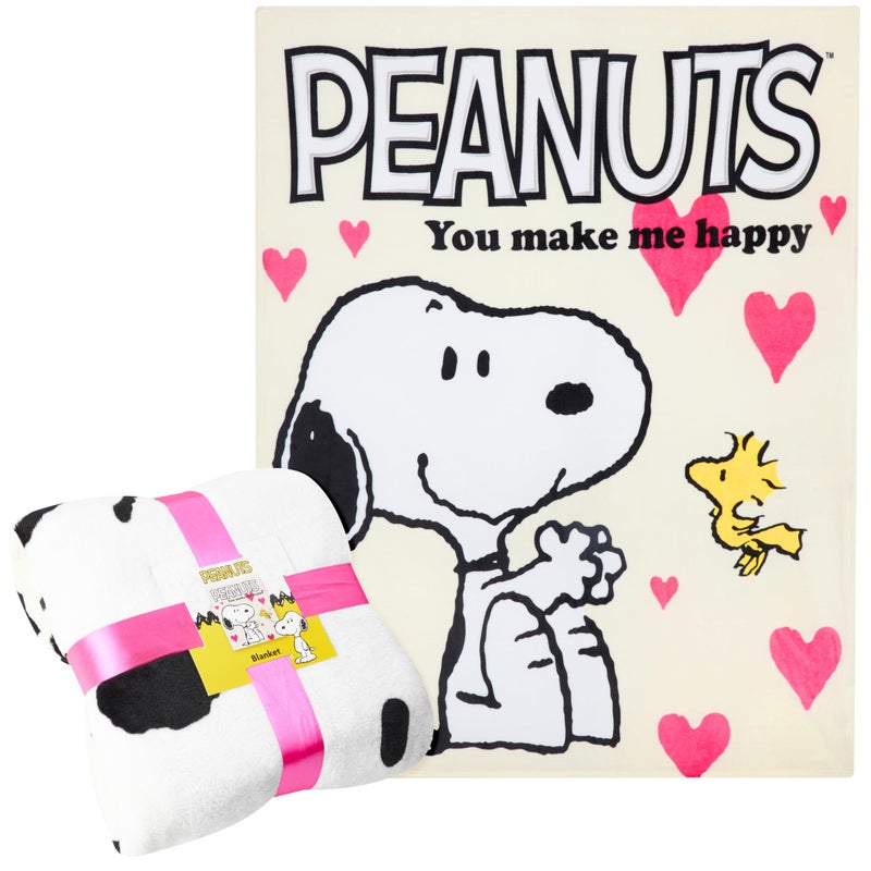 Peanuts Snoopy Blanket Throw for Couch Soft Cozy Cute Fleece Blankets Fluffy Comforter for Travel Bedroom Accessories Cozy Gifts 59 x 51 Inches - Image 1