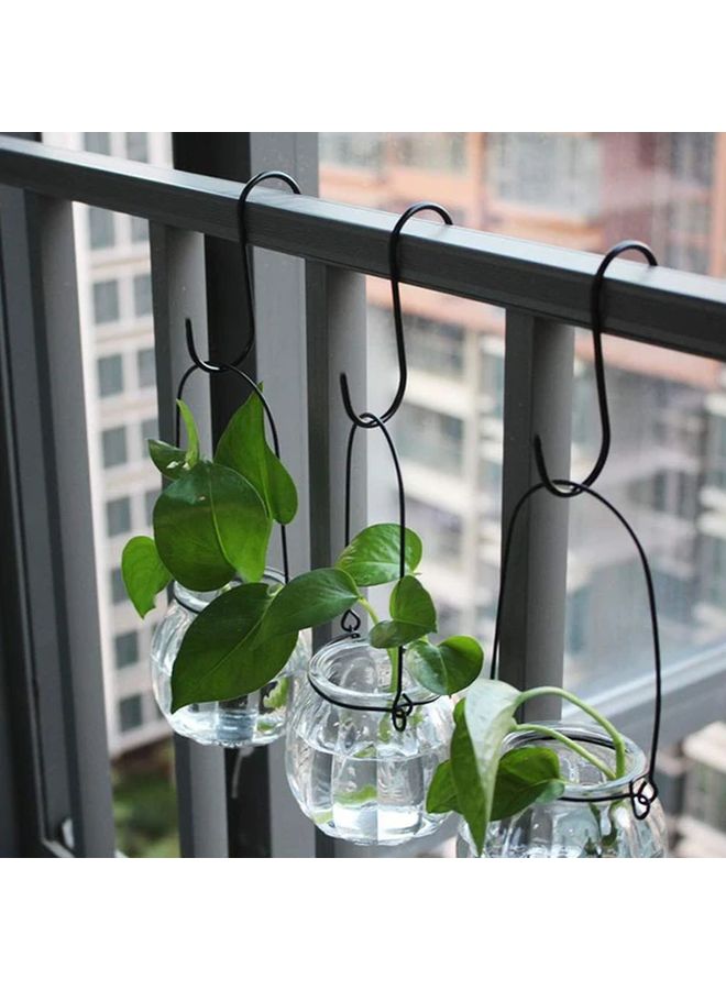 5 قطع خطافات سوداء على شكل S متينة مقاومة للصدأ لتعليق النباتات وتخزين المطبخ - Image 3