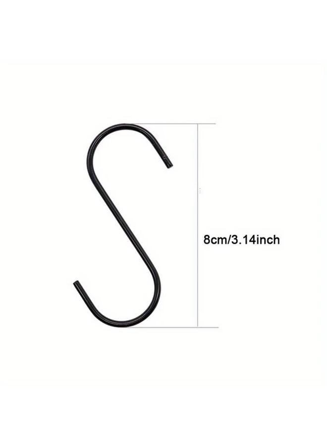 5 قطع خطافات سوداء على شكل S متينة مقاومة للصدأ لتعليق النباتات وتخزين المطبخ - Image 4
