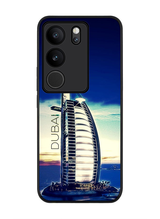 Stylizedd Rugged Black Edge case for Vivo V29 / Vivo V29 Pro / Vivo S17, Slim fit Soft Flexible Rubber Edges Anti Drop Cover - Burj Al Arab - Dubai - Image 1