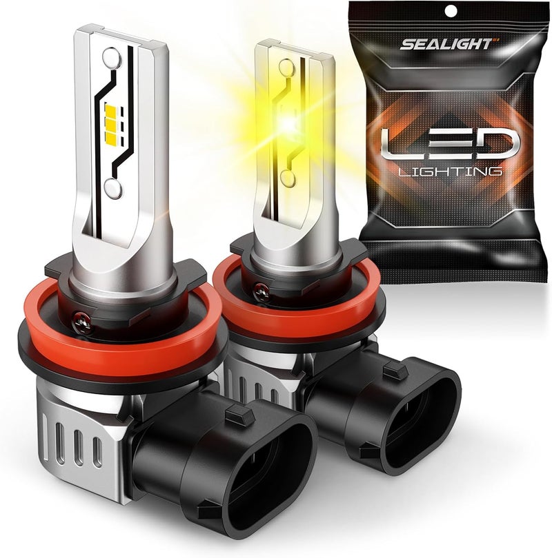 SEALIGHT مصابيح ضباب LED H11 من SEALIGHT - 10000 لومن أصفر - Image 1