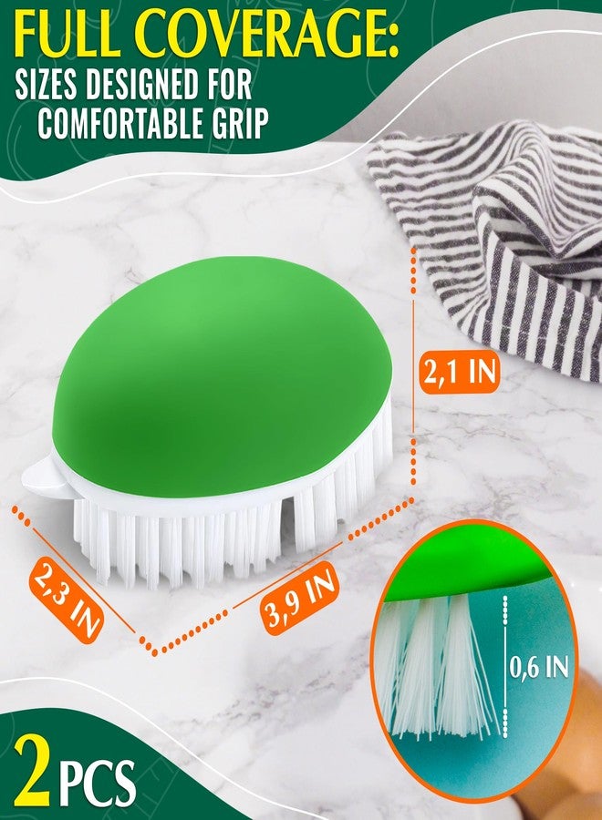 ALPENKOK 2 Pcs Vegetable Brush Scrubber - 2.3 x 3.9 Potato Brush Scrubber for Food with Ergonomic Design, Crack-Resistant Frame, Soft & Stiff Bristles for Effective Cleaning - Versatile for Mushrooms, Apples - Image 2