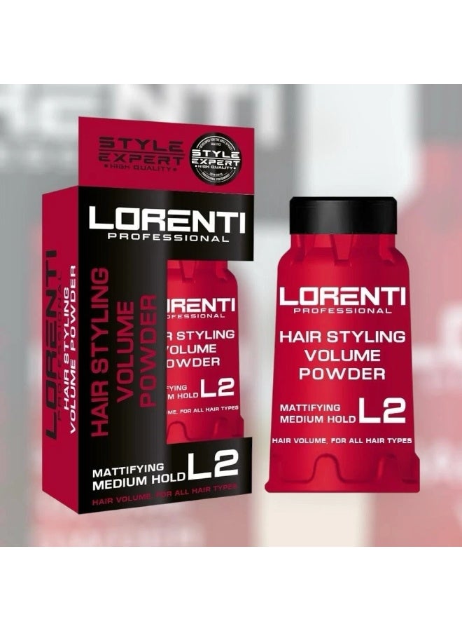 لورنتي Lorenti Hair Styling Powder Wax L2  Mattifying Medium Hold Volume Powder 30gr - Image 1
