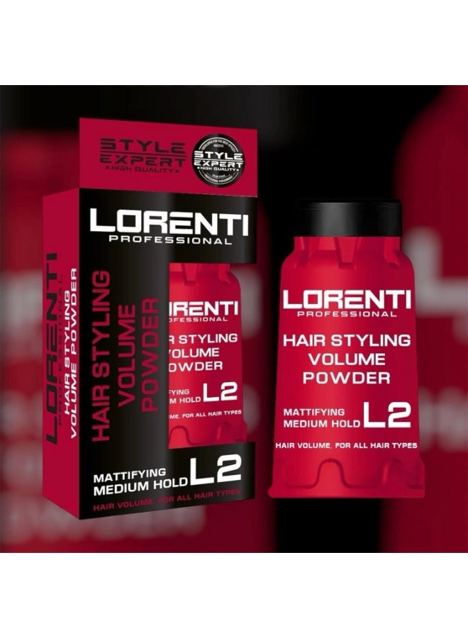 لورنتي Lorenti Hair Styling Powder Wax L2  Mattifying Medium Hold Volume Powder 30gr - Image 4