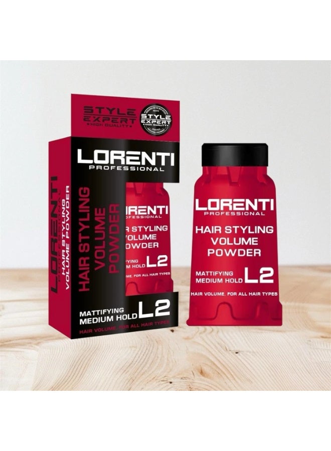 لورنتي Lorenti Hair Styling Powder Wax L2  Mattifying Medium Hold Volume Powder 30gr - Image 3